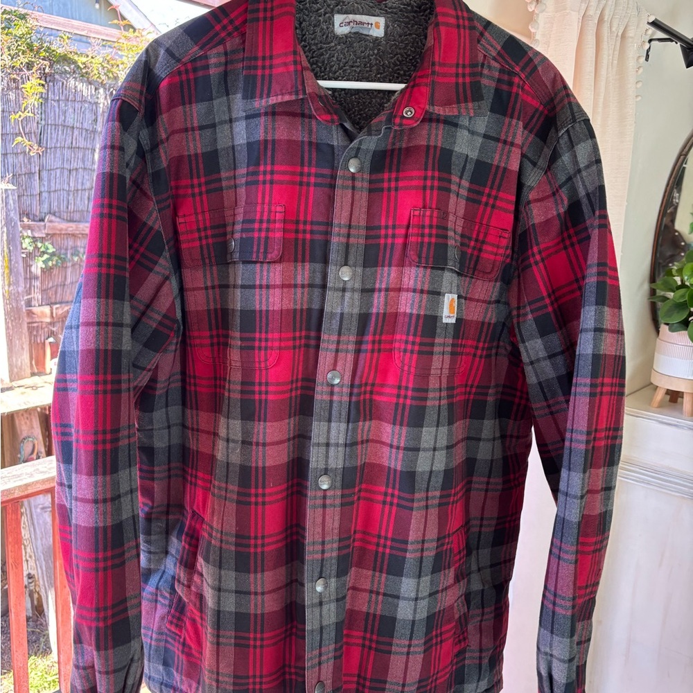 Carhartt Red and Gray Plaid Jacket
